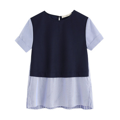 Bluza casual cu decolteu oval si pliuri - doua culori