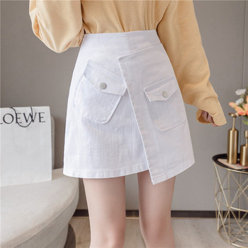 Modern női szoknya magas derékkal és zsebekkel, három színben