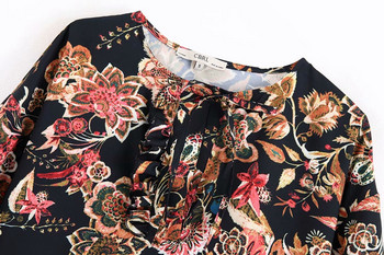 Rochie de dama cu model floral - model croiat