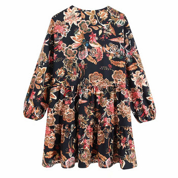 Rochie de dama cu model floral - model croiat