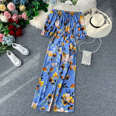 Salopeta lunga dama cu model floral in mai multe culori