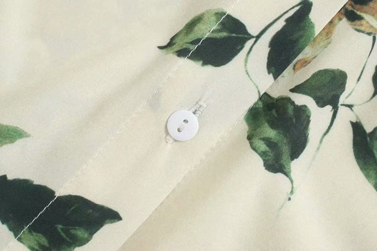 Cămașă casual de damă alb cu model floral