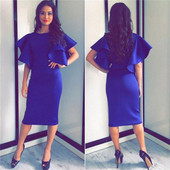 Stílusos női ruha Karcsú modell kék színben