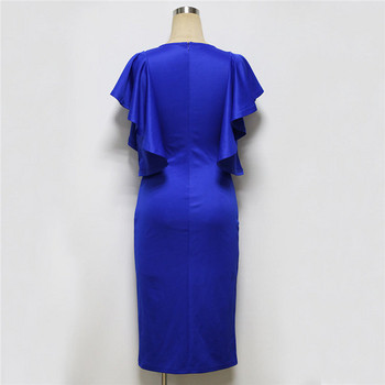 Stílusos női ruha Karcsú modell kék színben