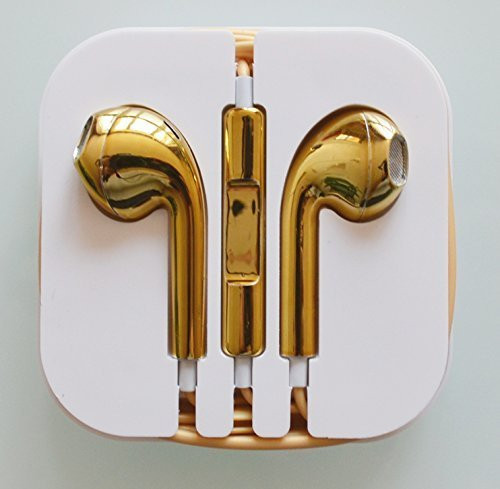 Аудио слушалки тип Earpods - златист цвят