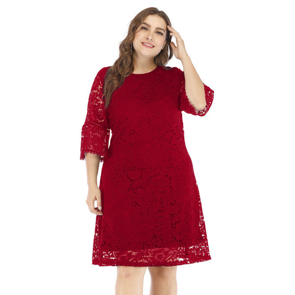 Női csipkeruha 3/4-es ujjal és 5XL-es méretig többféle színben
