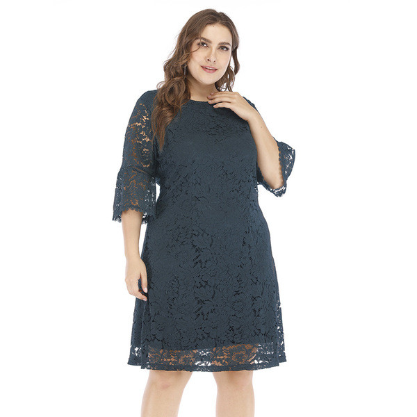 Női csipkeruha 3/4-es ujjal és 5XL-es méretig többféle színben