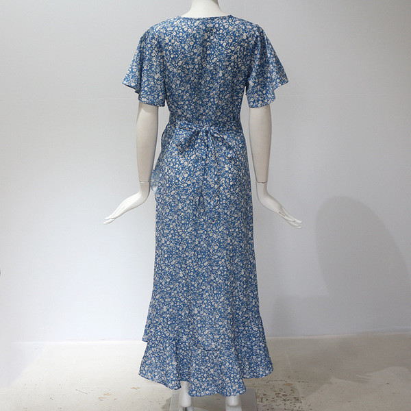 Női hétköznapi hosszú ruha rövid ujjal