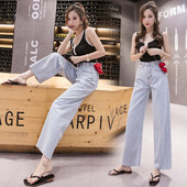 Alkalmi női farmer kék színben - széles modell