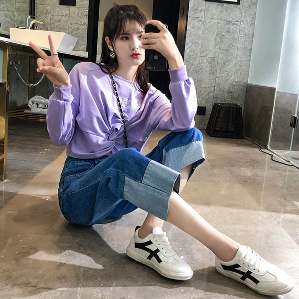 Alkalmi női farmer magas derékkal, kék színben