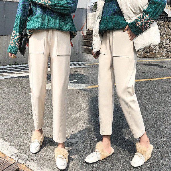 Pantaloni casual dama in doua culori – model drept