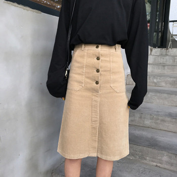 Női alkalmi szoknya három színben, gombokkal