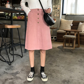 Női alkalmi szoknya három színben, gombokkal