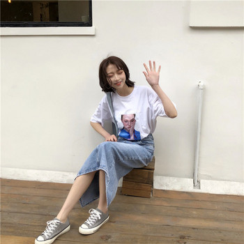 Fusta casual de dama cu talie inalta in albastru