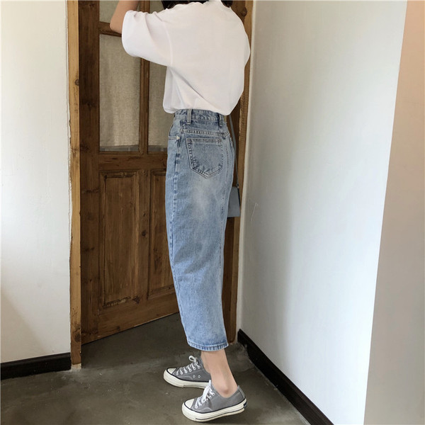 Fusta casual de dama cu talie inalta in albastru