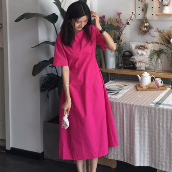 Rochie de dama moderna de culoare roz - model croiat