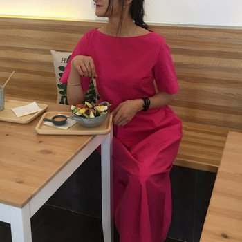 Rochie de dama moderna de culoare roz - model croiat