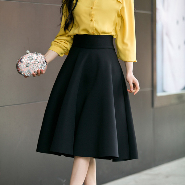 Stílusos női szabású szoknya magas derékkal, több színben