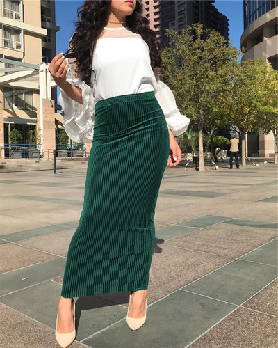 Modern női hosszú szoknya többféle színben