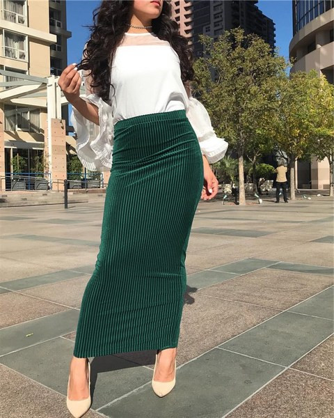 Modern női hosszú szoknya többféle színben