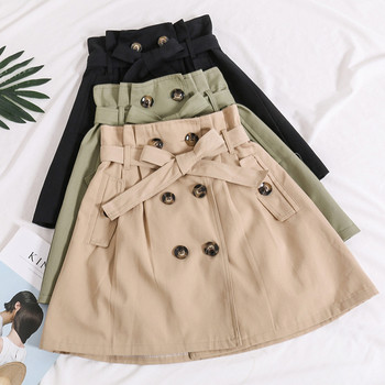 Női alkalmi szoknya gombokkal, három színben