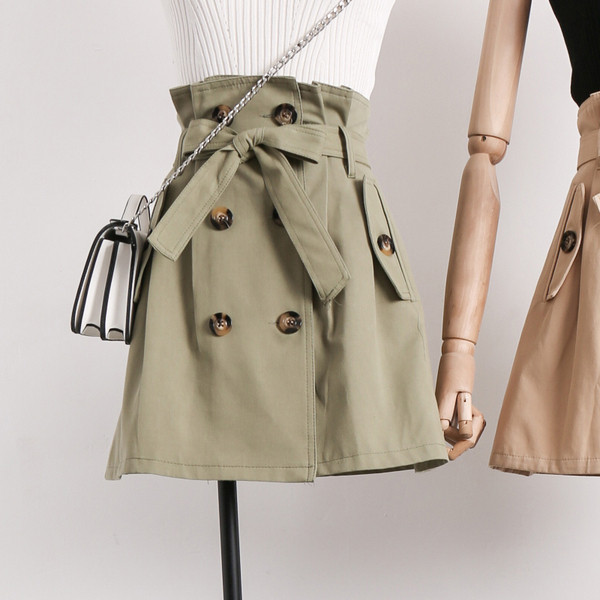 Női alkalmi szoknya gombokkal, három színben