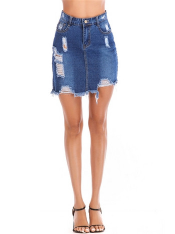 Fusta de dama scurta moderna din denim in doua culori