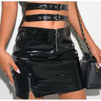 Fusta de dama neagra cu fermoar