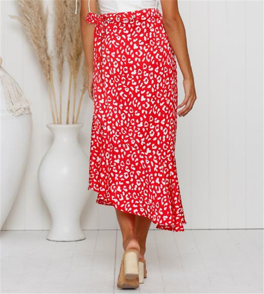 Fusta lungă casual de damă în roșu