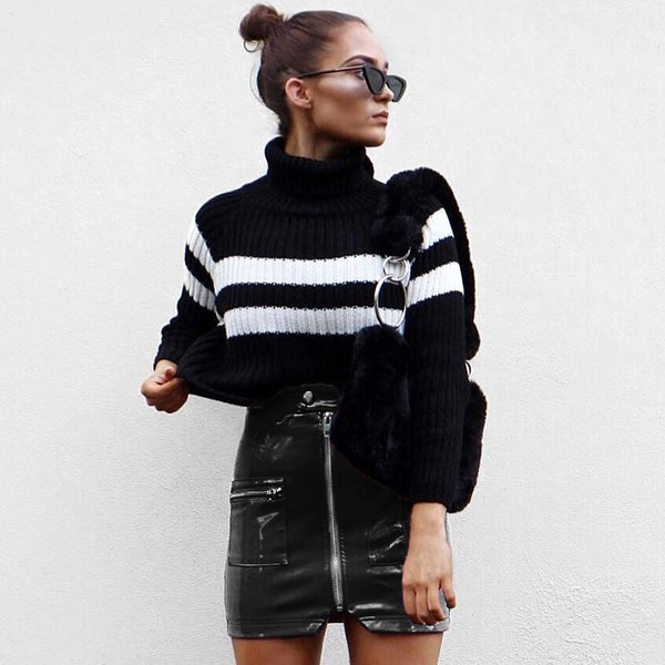 Aktuális női szoknya három színben cipzárral