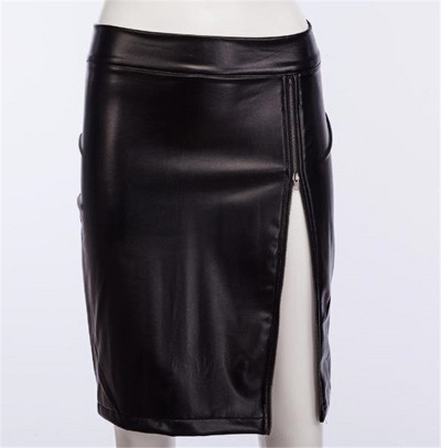 Fusta de dama eleganta cu talie inalta si fermoar in trei culori