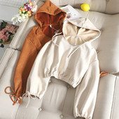 Női pulóver kapucnival és ujjkötővel több színben