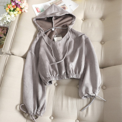 Női pulóver kapucnival és ujjkötővel több színben