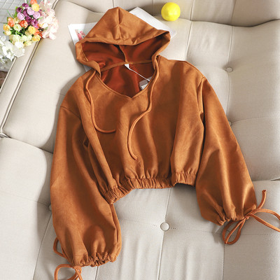 Női pulóver kapucnival és ujjkötővel több színben