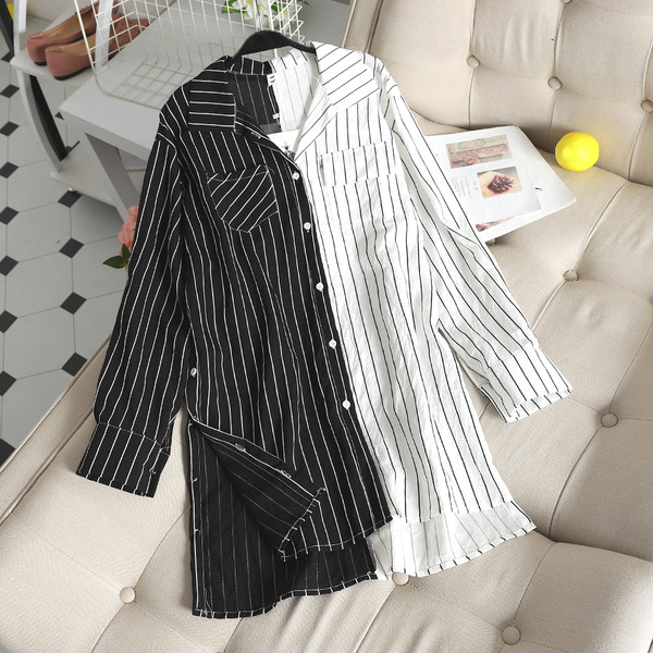 Csíkos női ing széles modell két színben