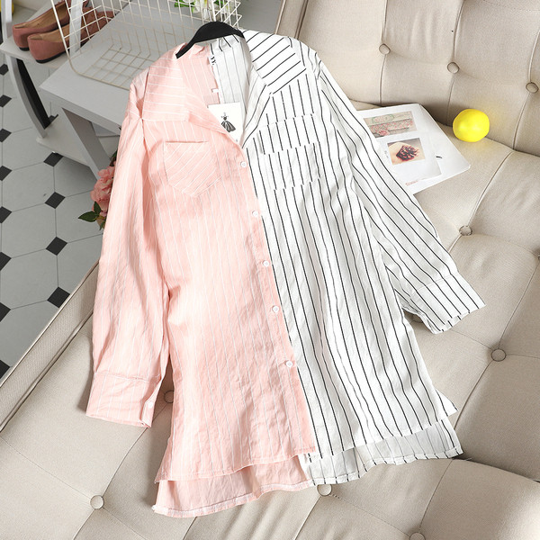 Csíkos női ing széles modell két színben