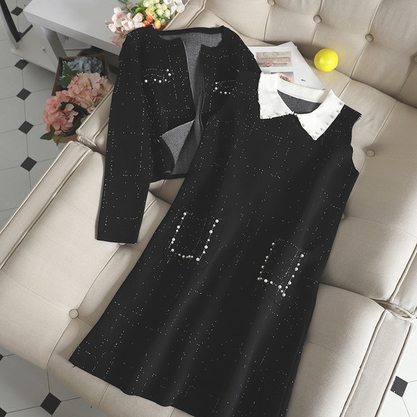 Set elegant pentru femei din două părți în negru