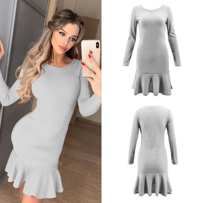Rochie de dama de toamna cu maneci lungi in mai multe culori