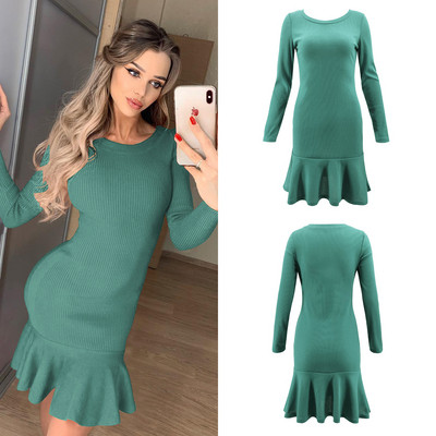 Rochie de dama de toamna cu maneci lungi in mai multe culori