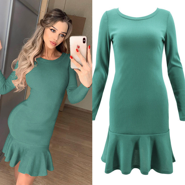 Rochie de dama de toamna cu maneci lungi in mai multe culori