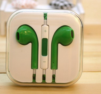 Earpods ακουστικά ήχου σε πράσινο χρώμα