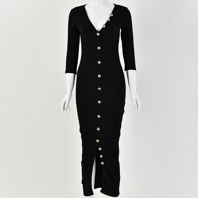 Női ruha 3/4-es ujjal és gombokkal több színben