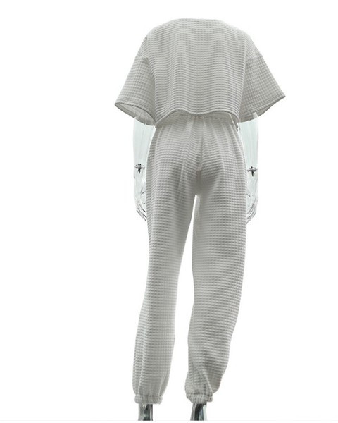 Set de dama zilnic din doua piese cu fermoar alb