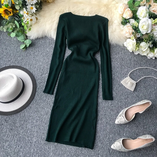 Modern női hosszú ruha övvel, különböző színekben