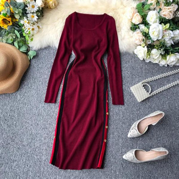 Rochie casual de dama cu margini si nasturi in diferite culori