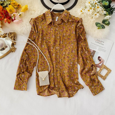 Cămașă modernă de damă cu mâneci lungi și model floral în mai multe culori