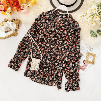 Cămașă modernă de damă cu mâneci lungi și model floral în mai multe culori