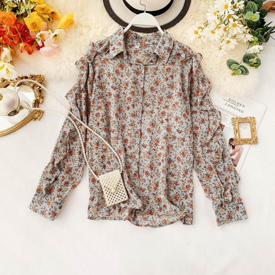 Cămașă modernă de damă cu mâneci lungi și model floral în mai multe culori