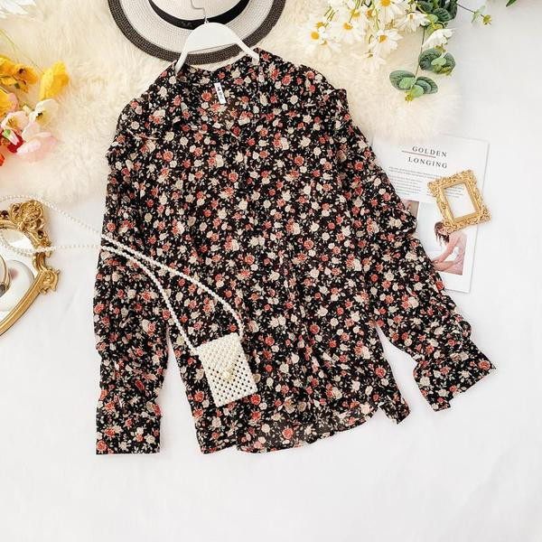 Cămașă modernă de damă cu mâneci lungi și model floral în mai multe culori