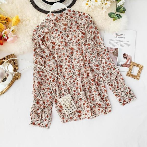 Cămașă modernă de damă cu mâneci lungi și model floral în mai multe culori